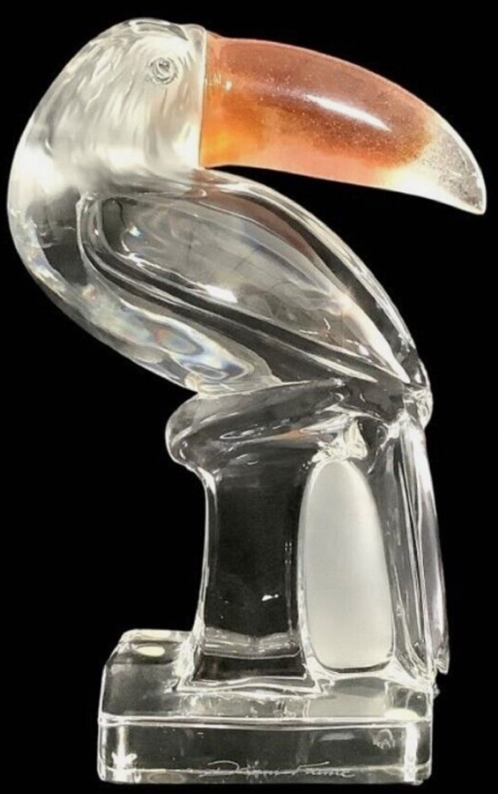 DAUM PATE DE VERRE SIGNED CRYSTAL BIRD TOUCAN FIGURINE (1 of 5)