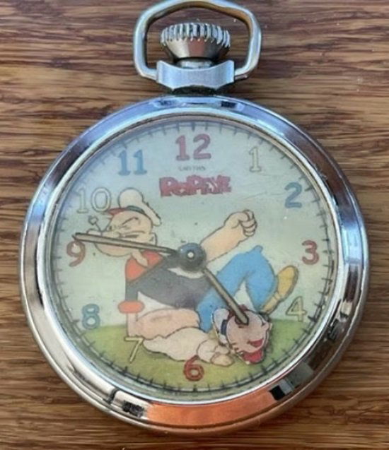 Popeye Pocket Watch  Works 1960 (1 of 2)