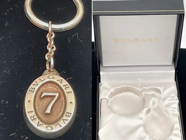 Bulgari Bvlgari Sterling Silver Lucky 7 Keychain New in Box