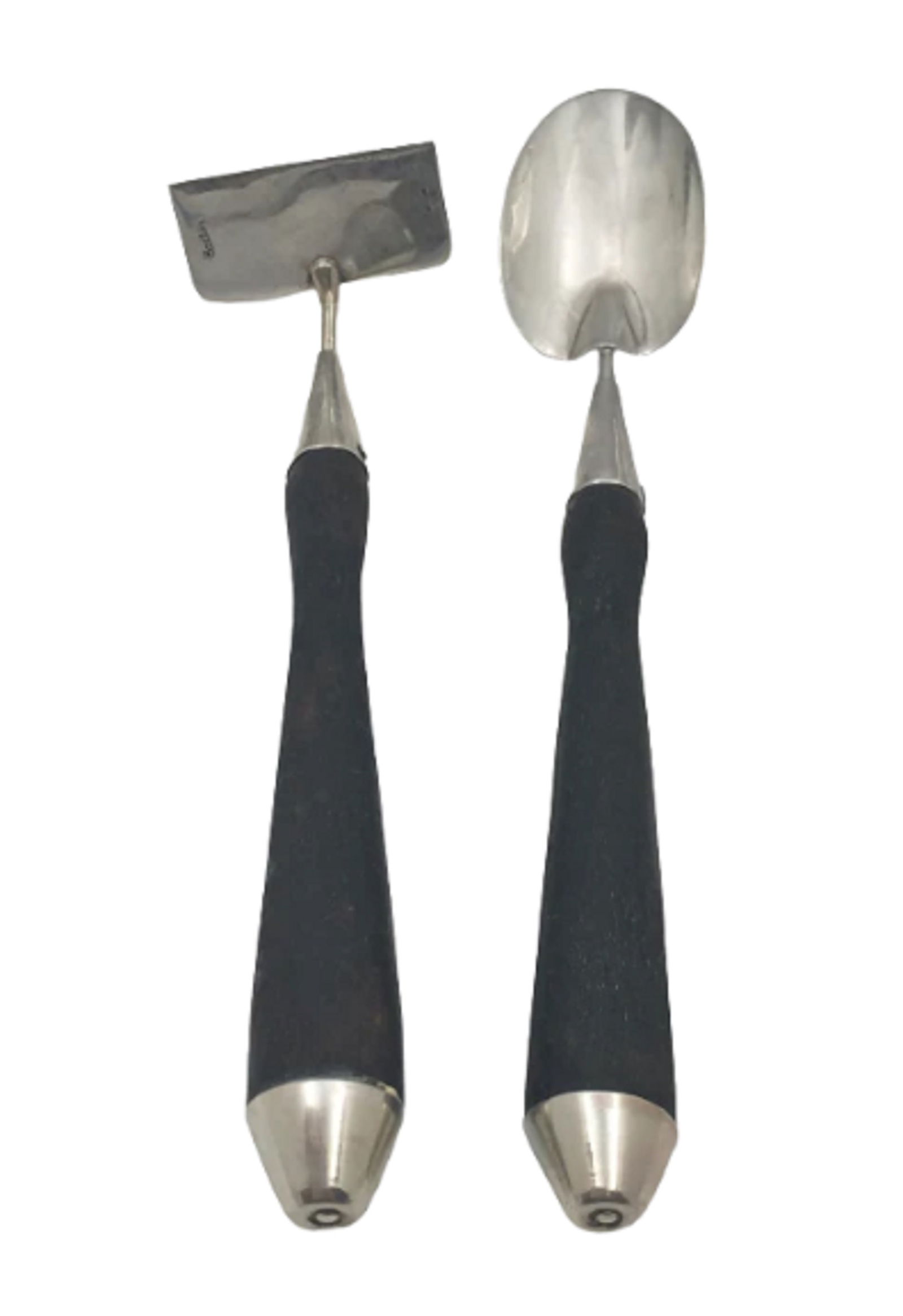 Cartier  Sterling Silver and Wood Servers Pair Mid-Century Modern Style (1 of 10)