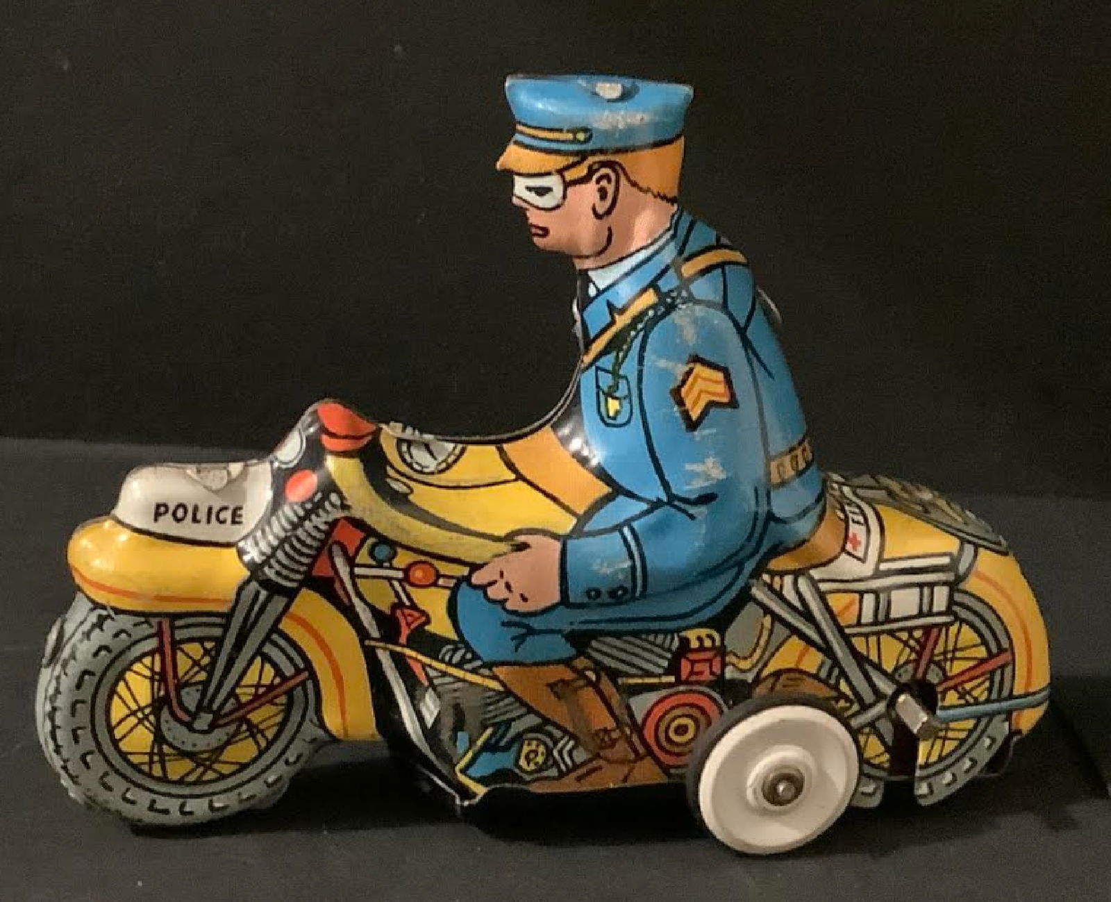 Marx Tin Litho Wind Up Police Motor Cycle Vehicle Made in Japan Works! (1 of 6)