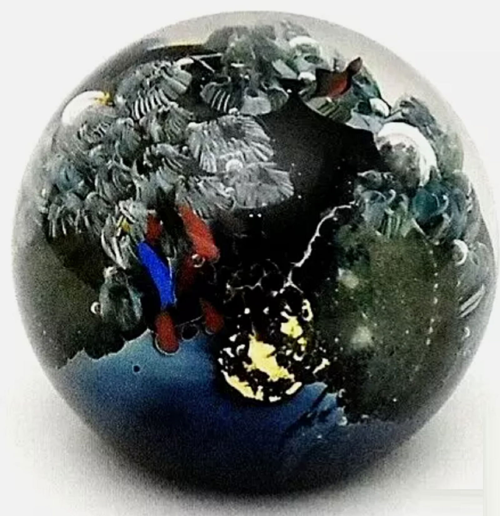 Josh Simpson Large Signed Inhabited Planet Marble Paperweight 3 inches (1 of 6)