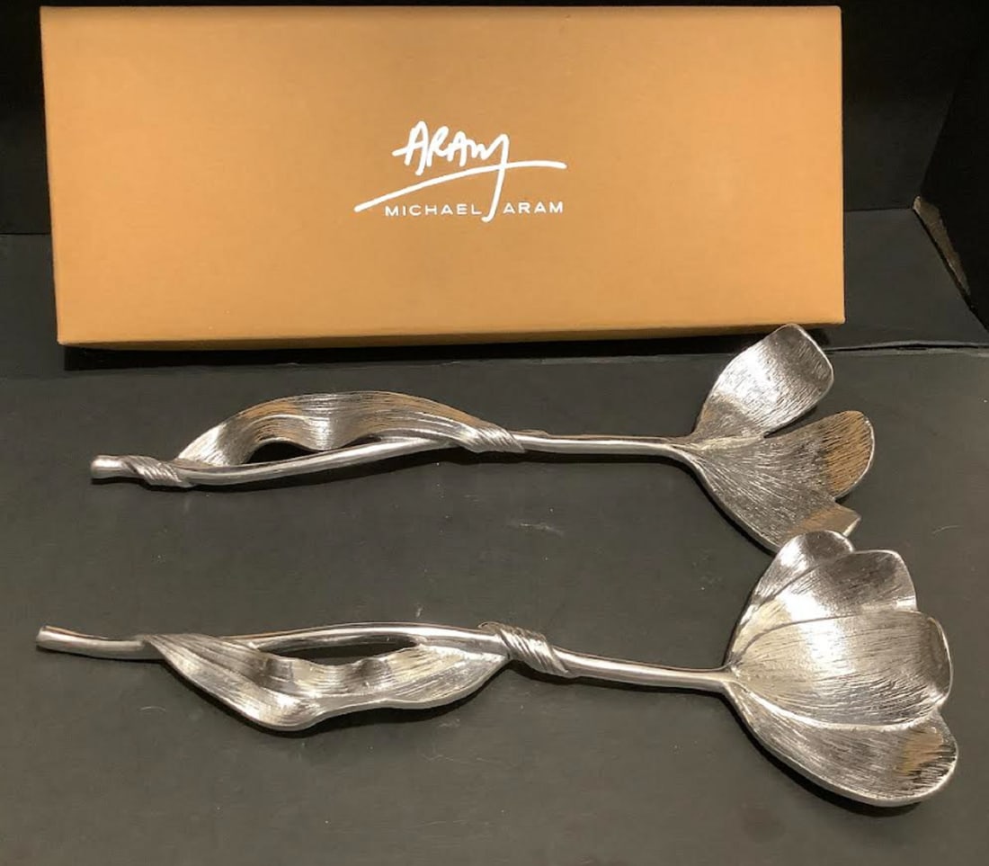 Michael Aram Bone Tulips Serveware with Orig Box and pouch and papers: Michael Aram Bone Tulips Serveware with Orig Box and pouch and papers