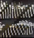 207 Pcs Georg Jensen Sterling Silver Bernadotte Flatware Service Set for 8 +16 Serving Utensils