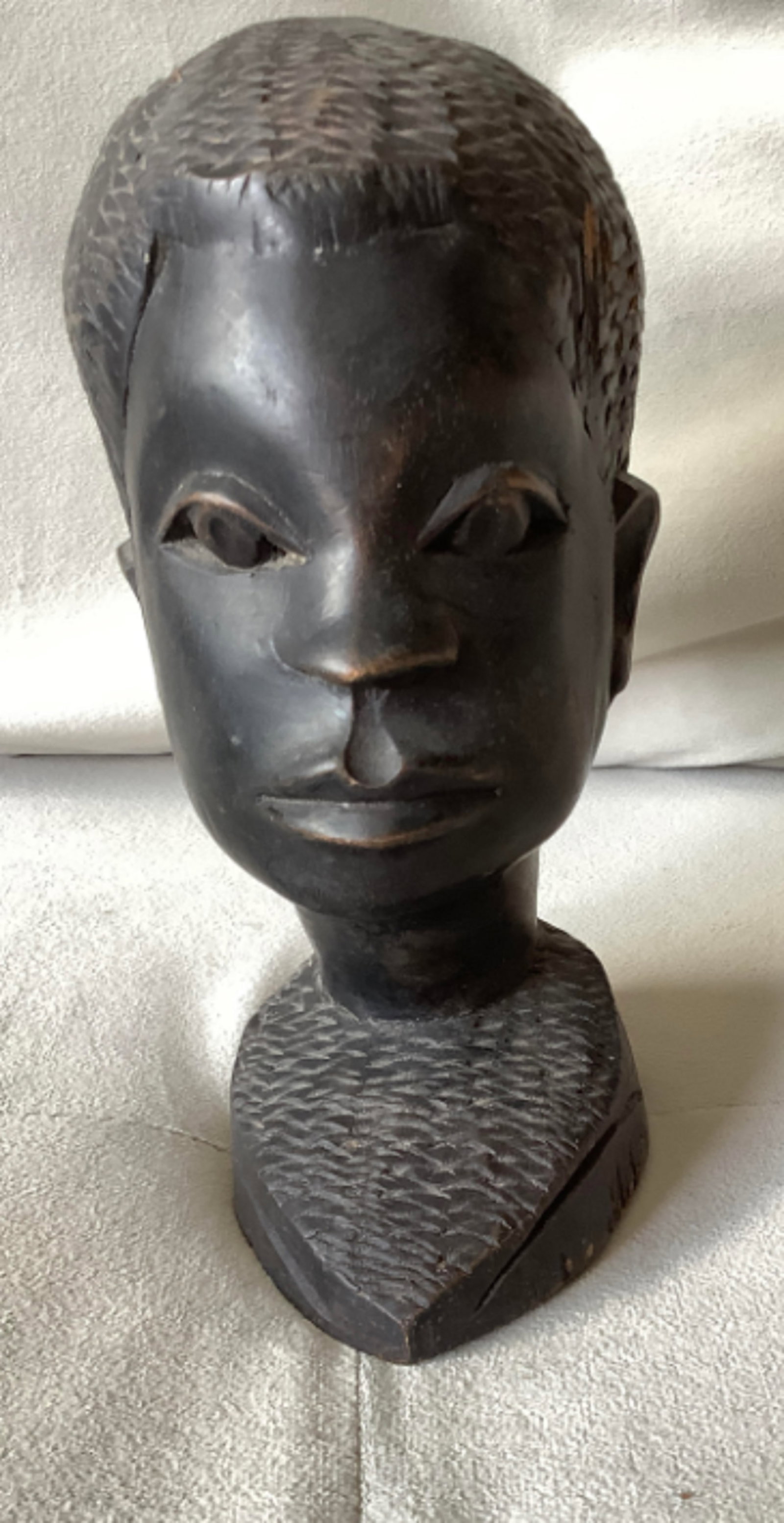 Black Americana Era Carved African Tribal Woman Ebony Wood Sculpture: Black Americana Era Carved African Tribal Woman Ebony Wood Sculpture Measures approx 7 inches tall x 4.5 inches deep