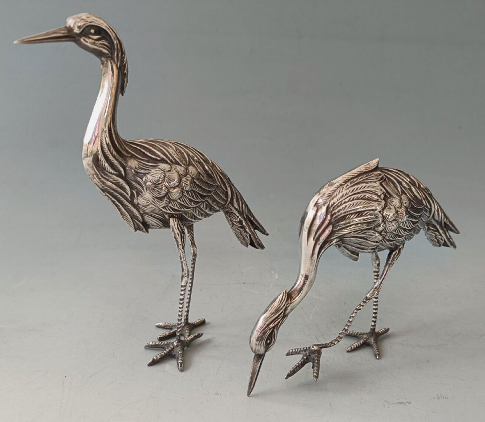 Spanish Silver Heron Crane Bird Decorative Figurine Set (1 of 5)
