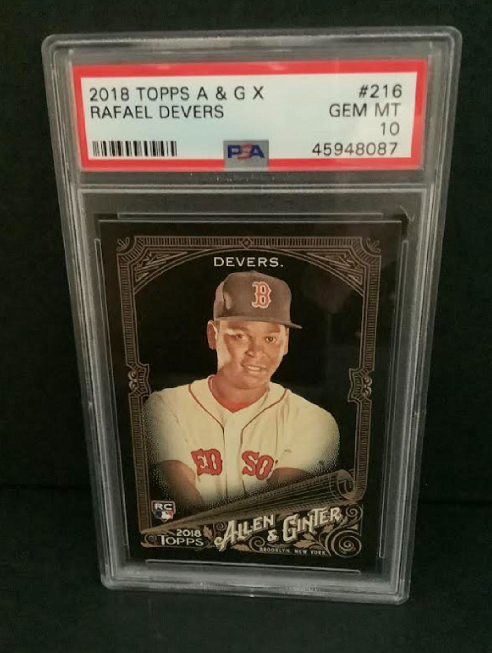 2018 Topps Allen & Ginter X #216 Rafael Devers Red Sox RC Rookie PSA 10 GEM MINT (1 of 3)