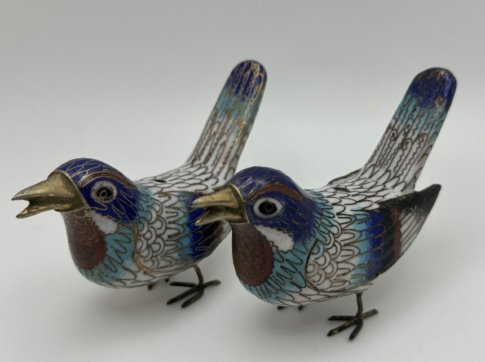 Chinese Cloisonne enamel pair of Bird Crane Figurine (1 of 4)