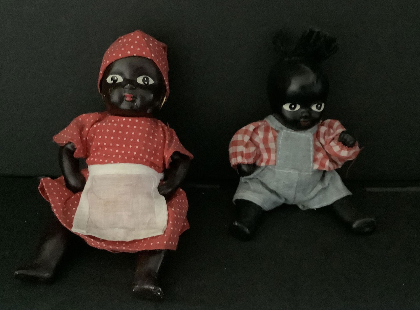 Black Americana Era  Folk Art Eye Doll  With Baby doll (1 of 4)