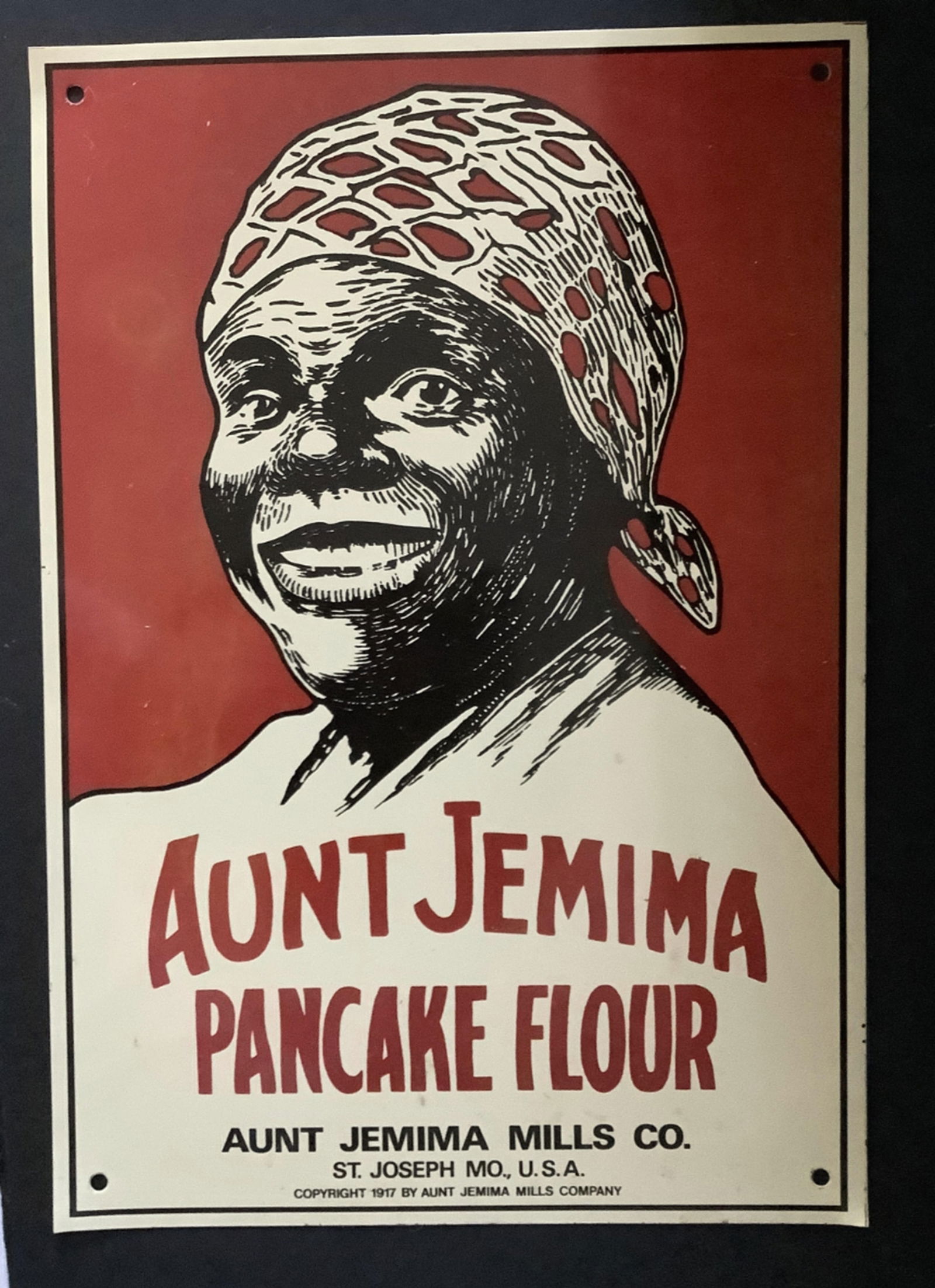 Black Americana Era Aunt Jemima Co Tin Poster Advertising Sign Pancake Flour (1 of 5)