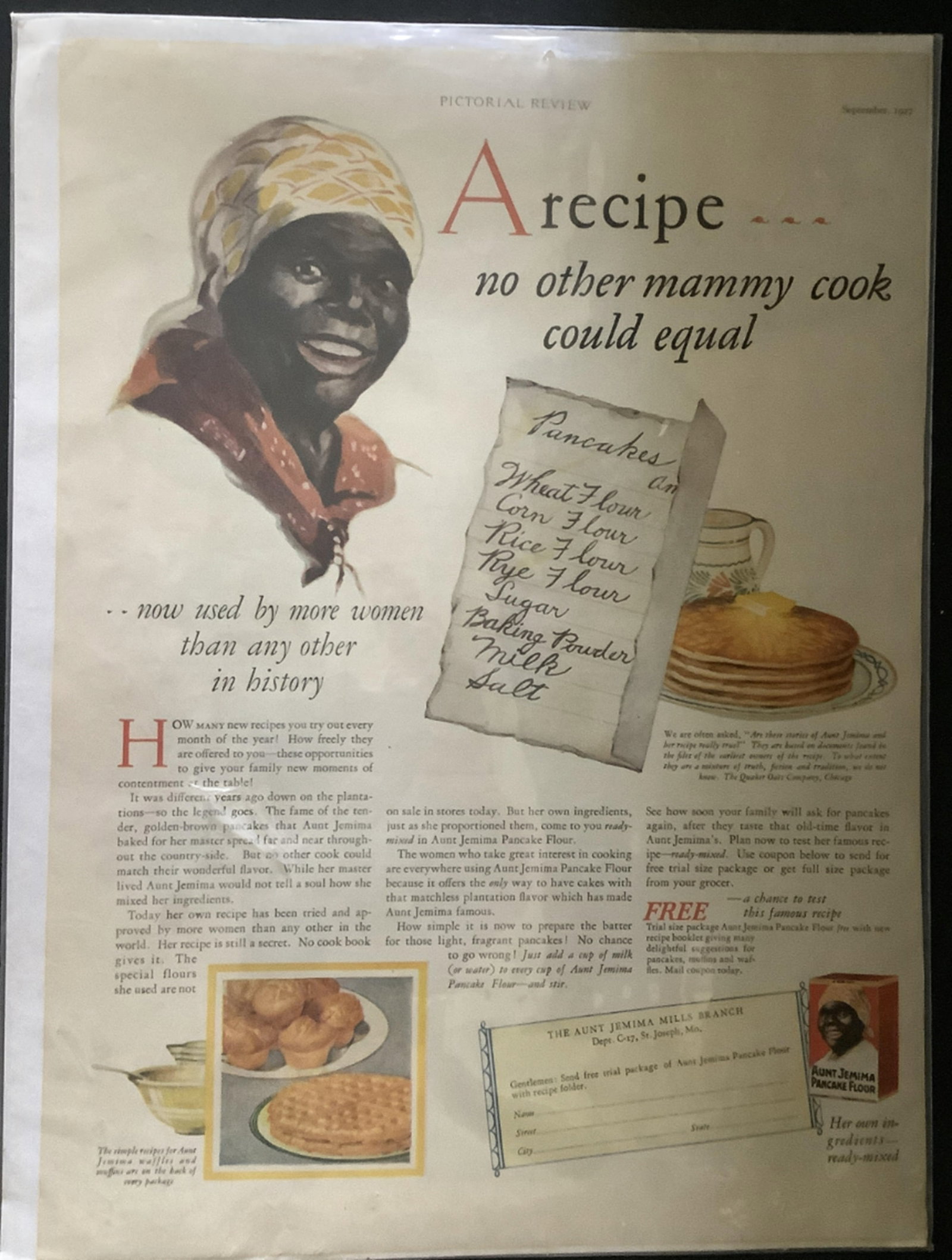 Black Americana Era Aunt Jemima Pictoraial Review AD 1920 's: Black Americana Era Aunt Jemima Pictoraial Review AD 1920 Measures approx Wooden art 14 x 11 Inches