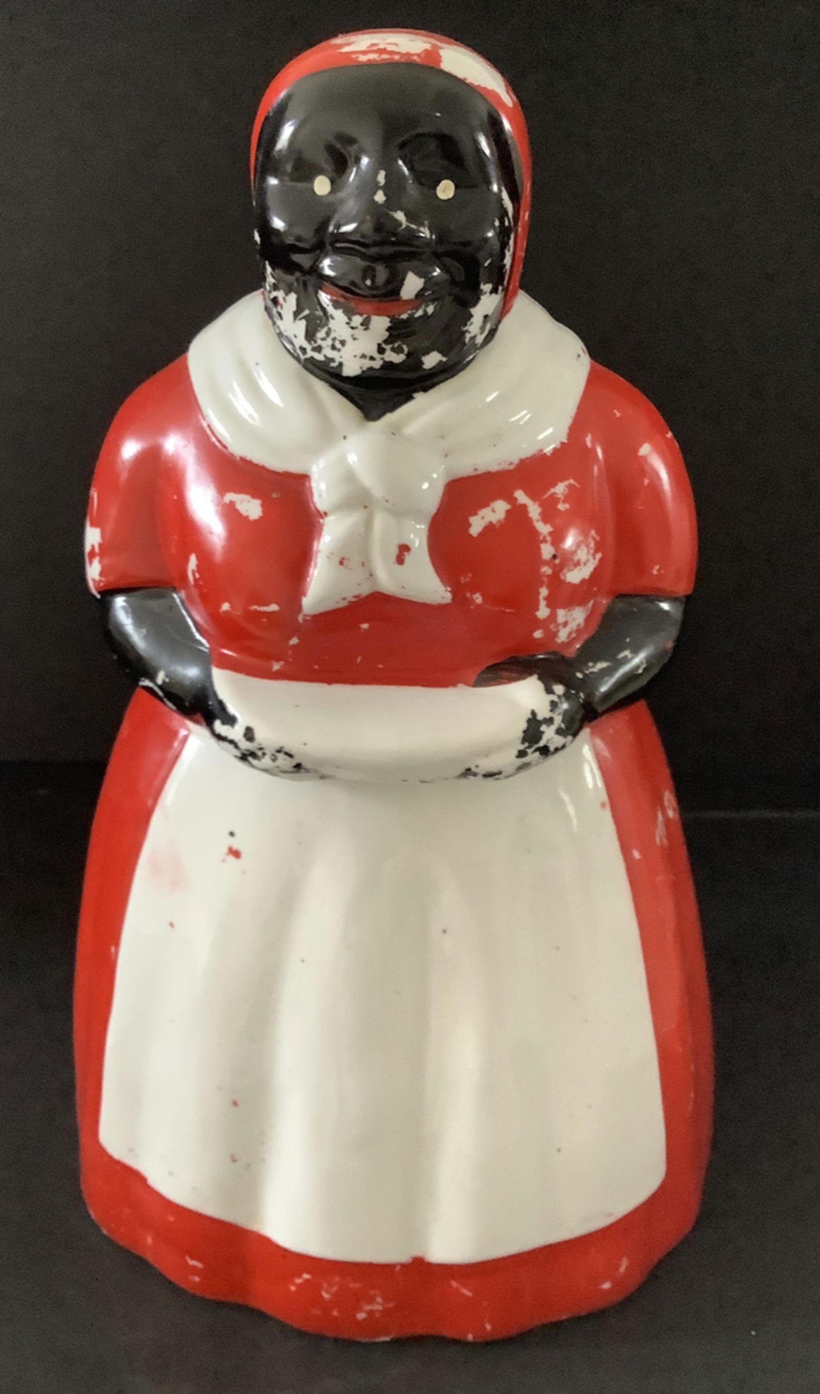 Black Americana Era Aunt Jemima Porcelain Cookie Jar with Lid (1 of 6)
