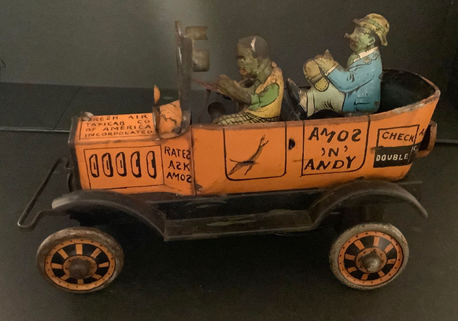 Marx Tin Litho Wind Up Amos N Andy Fresh Air Taxis Vehicle Made in Japan Works! (1 of 9)