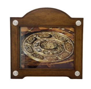William Scott Leather & Sterling Silver Picture Frame: William Scott Leather & Sterling Silver Picture Frame. William Scott leather picture frame with applied sterling silver floral motifs. It measures 12'' by 12'' (inner dimensions are 9'' by 7'') and be