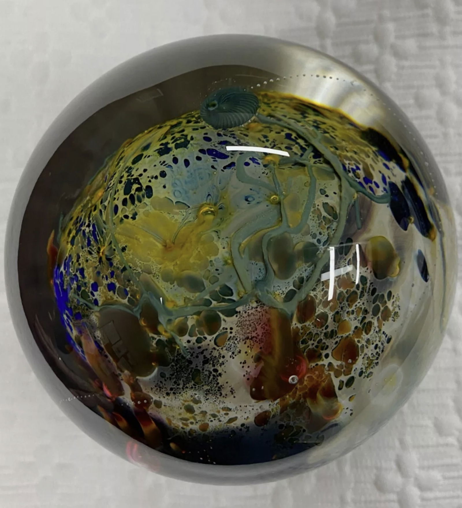 Josh Simpson Signed  Inhabited Planet 3" Marble (1 of 6)