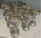 12 Baltimore Repousse Sterling Silver Goblets