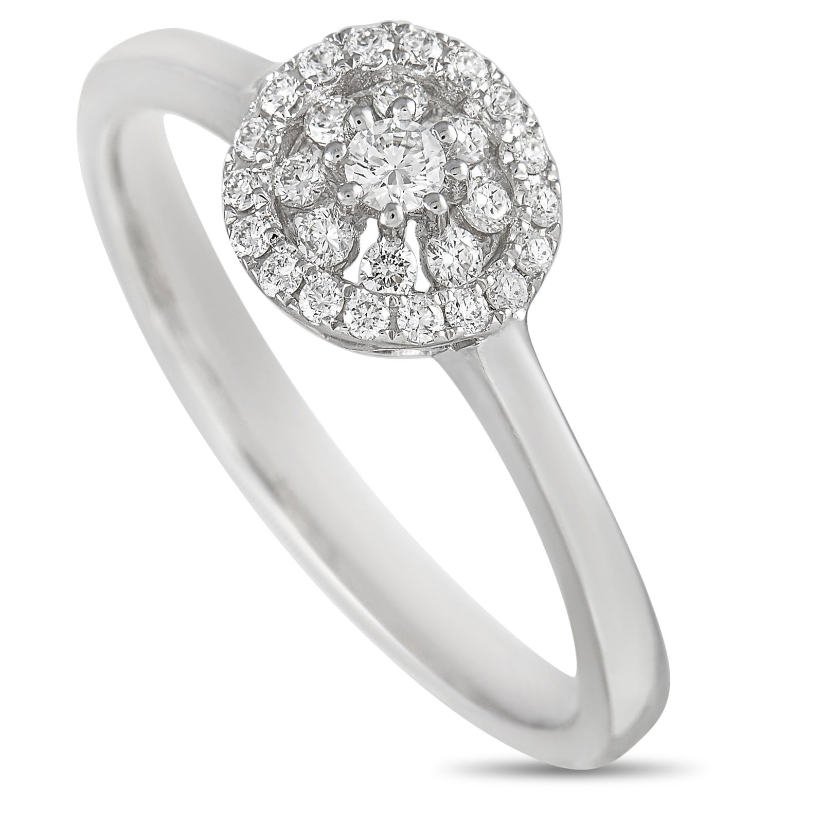 Piero Milano 18K White Gold 0.29ct Diamond Ring   stamped 750 (1 of 4)