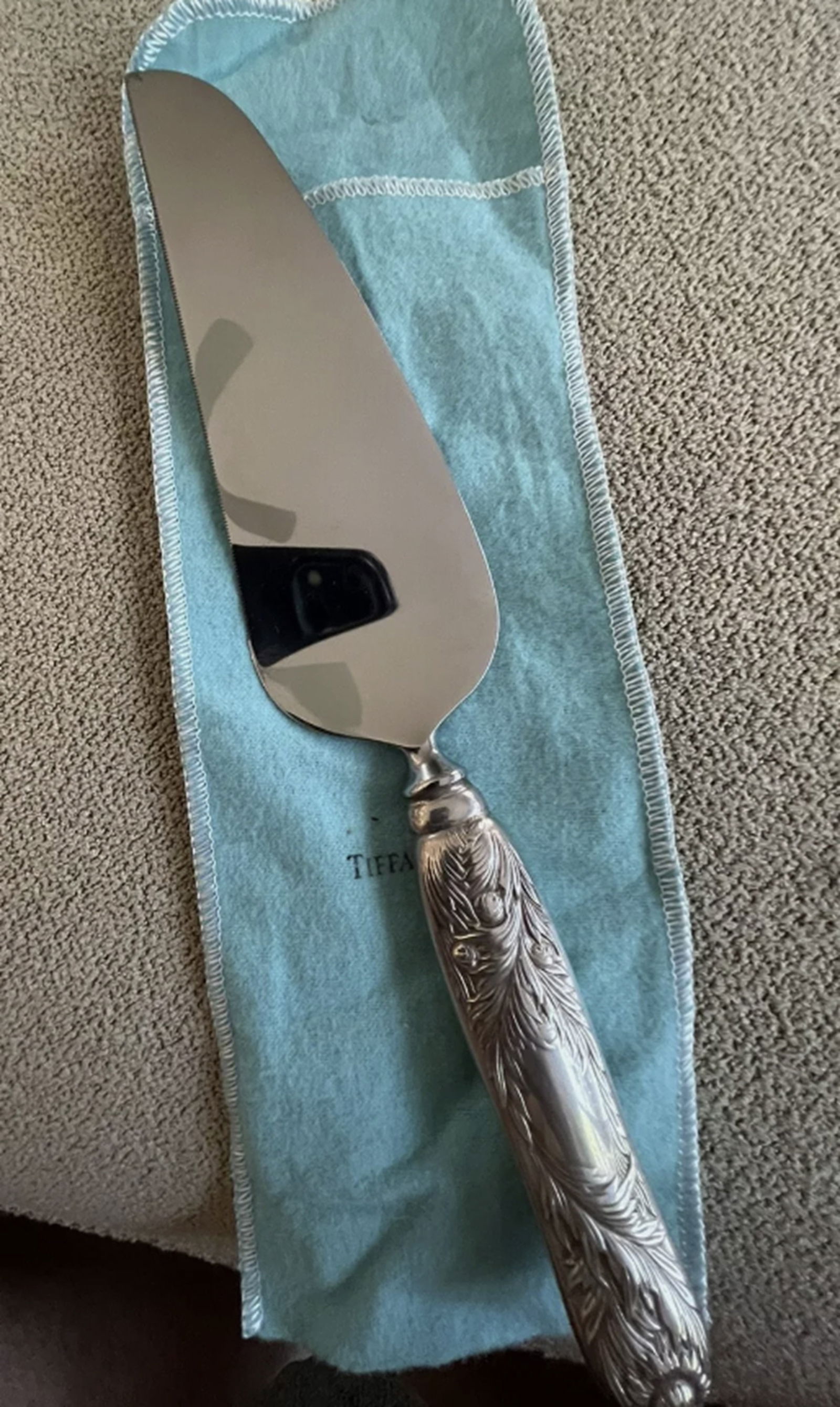 Tiffany & Co Sterling Silver  Chrysanthemum Sterling Cake Server With Tiffany Pouch (1 of 6)