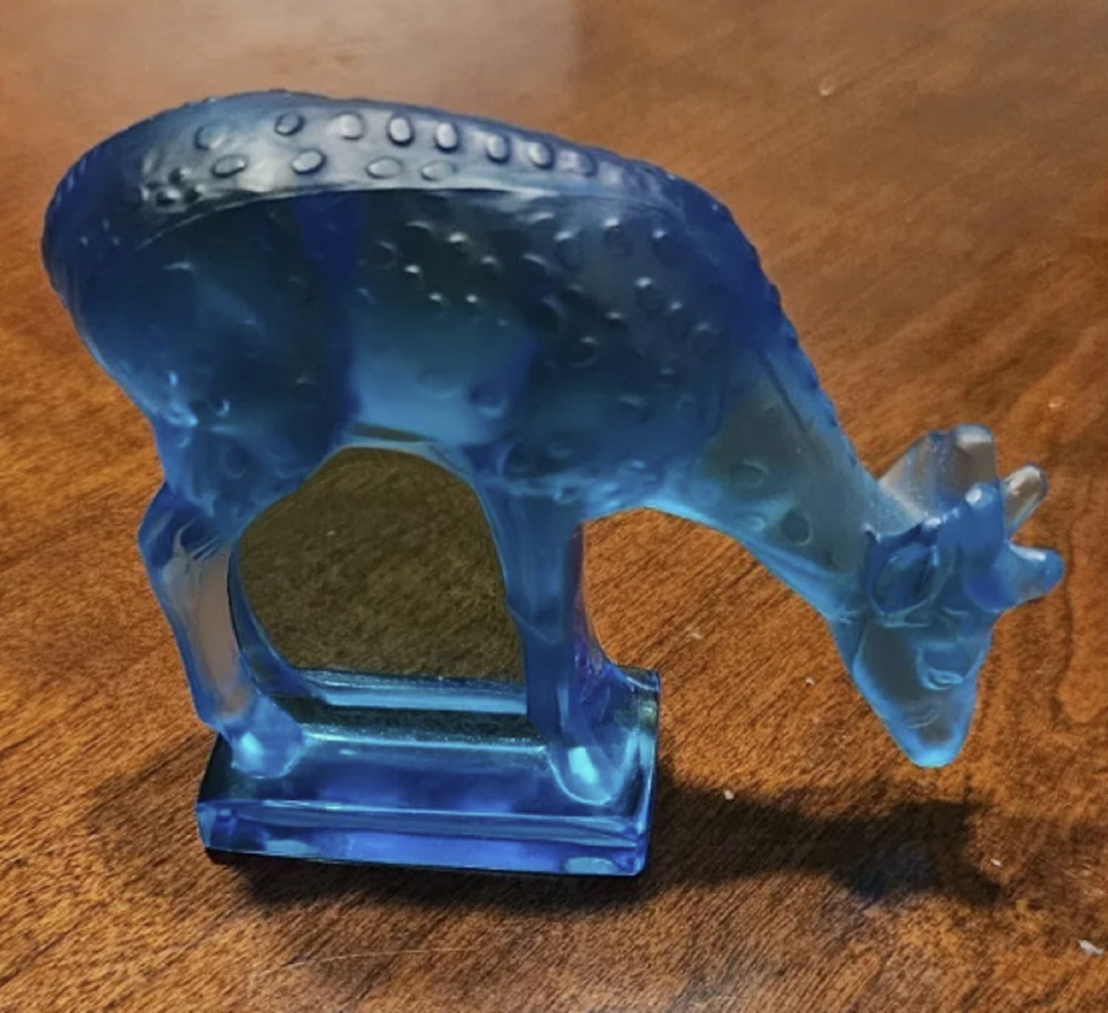 Lalique Signed Blue Crystal Deer Figurine Made in France (1 of 5)