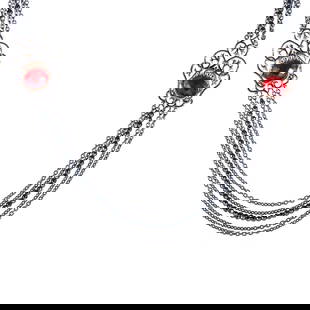 Stephen Webster Les Dents de la Mer Sterling Silver & Quartz Necklace 3013244002: Boasting a strong aura of vintage beauty and classic luxury, this exquisite addition to the Les Dents de la Mer collection from Stephen Webster is a truly majestic sight to behold, with the