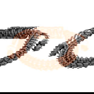 Stephen Webster No Regrets Silver Tipped Woven Leather Brown Bracelet 3014196: Boasting a casual and slightly vintage look owing to its tasteful color and offbeat idea, this remarkable bracelet from Stephen Webster's No Regrets collection is made of brown leather woven into an