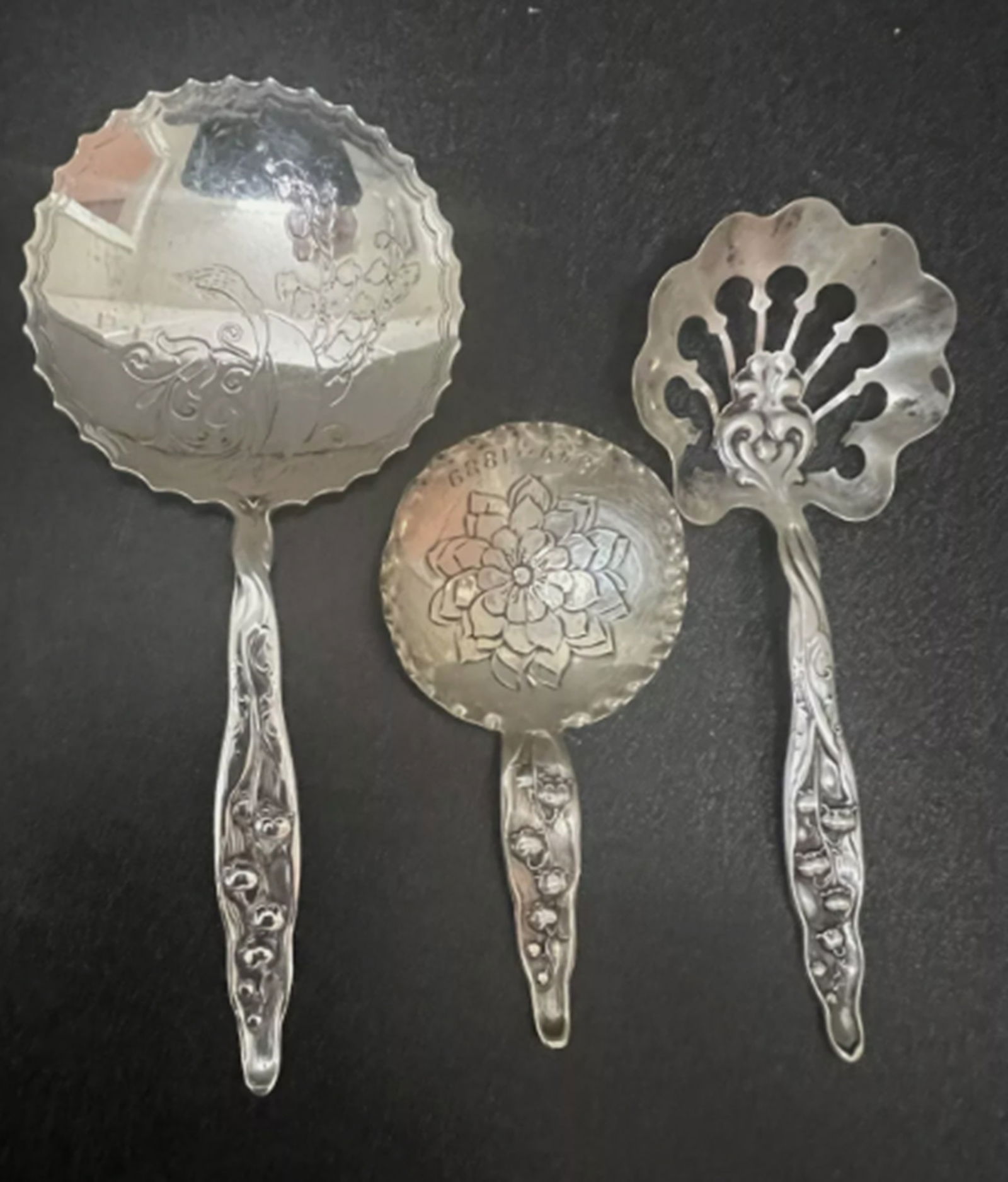 3 Whiting Sterling Silver Lily  Servers (1 of 13)