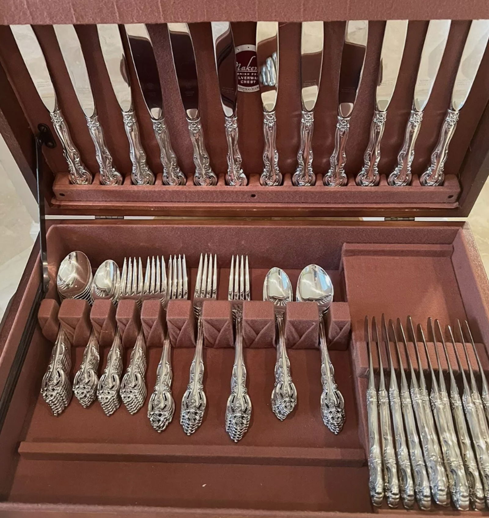72 Pcs Gorham Sterling Silver La Scala Flatware Set For 12 (1 of 11)