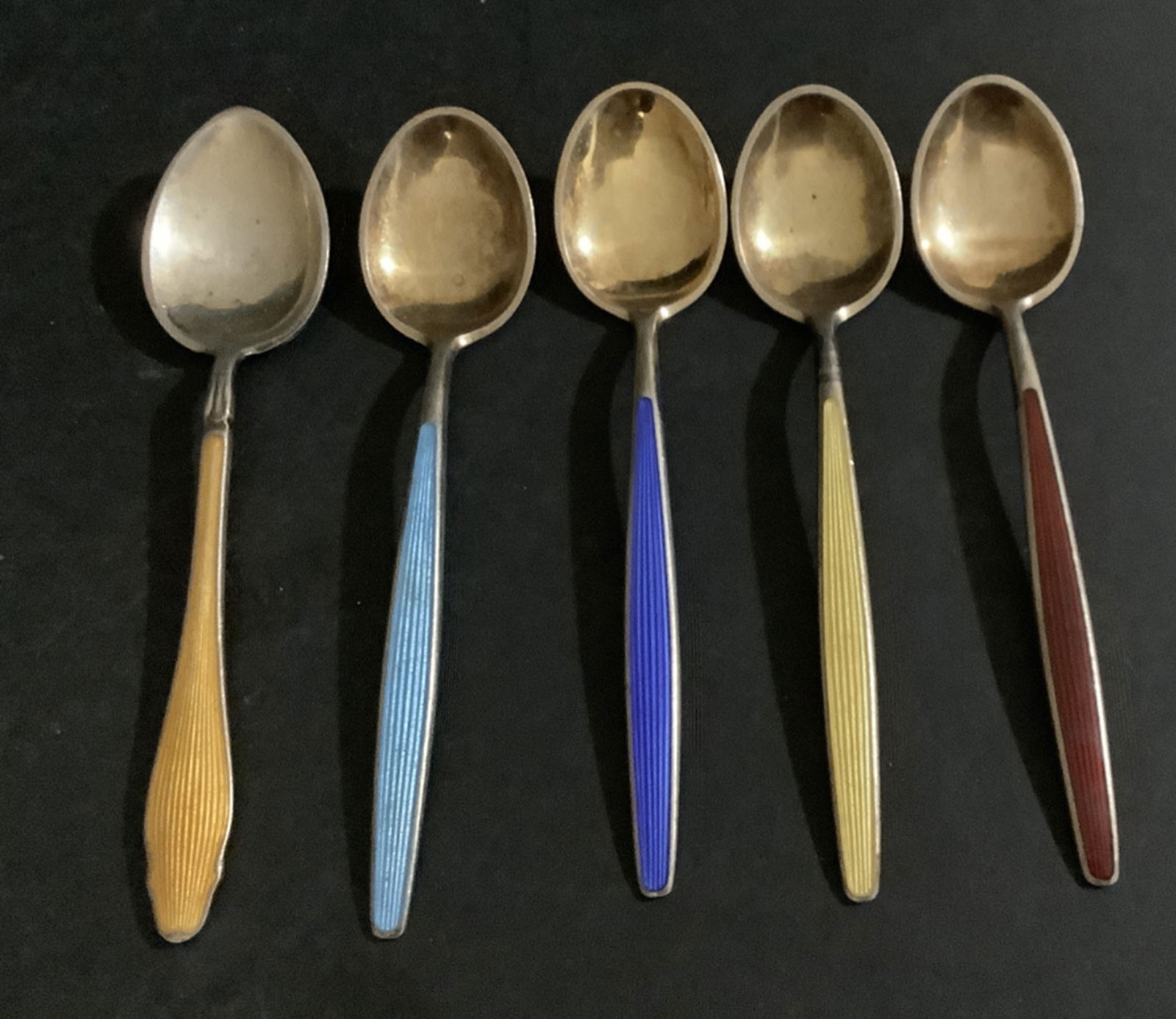 David Andersen Sterling Silver Gilt with Enamel spoons Made in Norway (1 of 4)