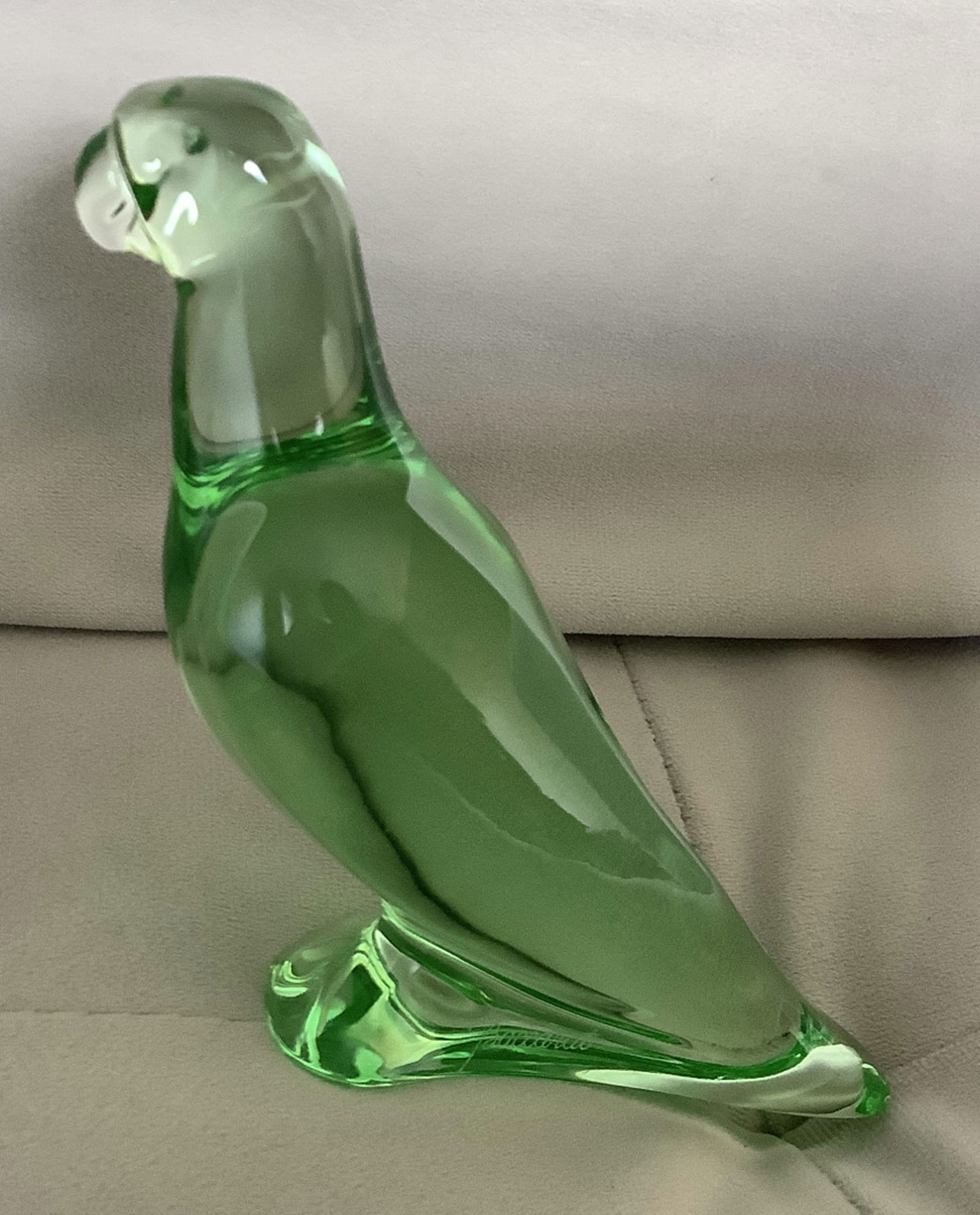 Baccarat Signed  Green Parrot  Paperweight Figurine (1 of 7)