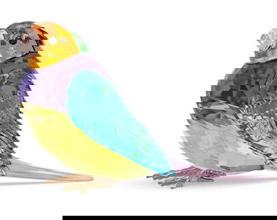 Swarovski Idyllia Gouldian SMALL Finch With Orig Box Memeber Edition Designer: Martin Zendron: Swarovski Idyllia Gouldian SMALL Finch Memeber Edition this small and colorful Gouldian Finch is sure to ignite the imagination. Known locally as winged jewels, these native Australian birds are