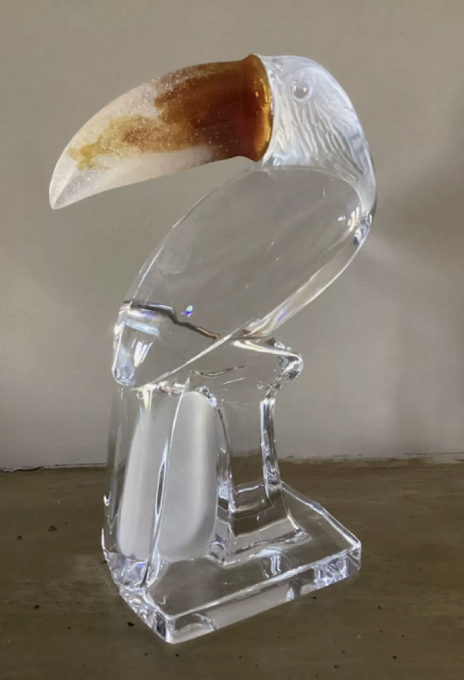 Daum Pate De Verre Signed Crystal Toucan Figurine (1 of 6)