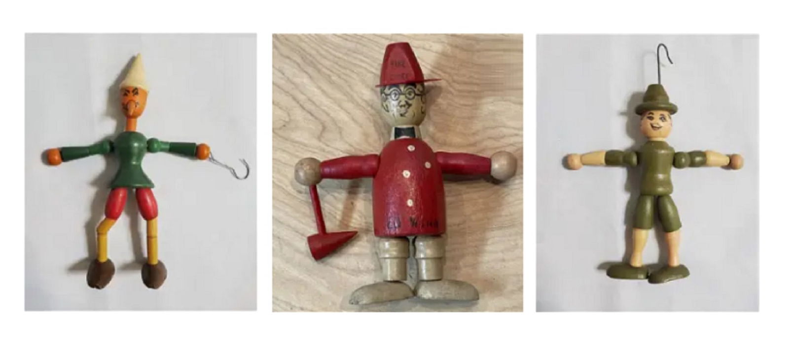 Jaymar Wooden Jointed JAYMAR Boy Scout Park,  Pinocchio and Texaco FIRE CHIEF Character Toy Doll (1 of 16)