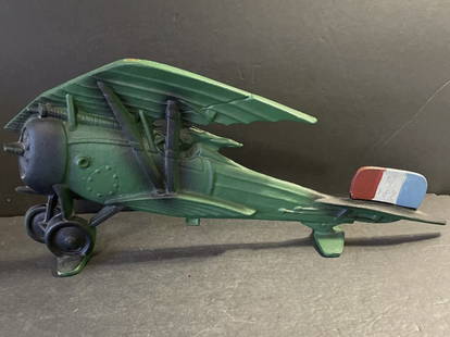 1918 Old Luxembourg WWI Bi-Plane/Fighter Cast Iron 19" Doorstop Freestanding: 1918 Old Luxembourg WWI Bi-Plane/Fighter Cast Iron 19" Doorstop Freestanding. This unique doorstop is a great addition to any collection. Made from durable cast iron, this piece features a