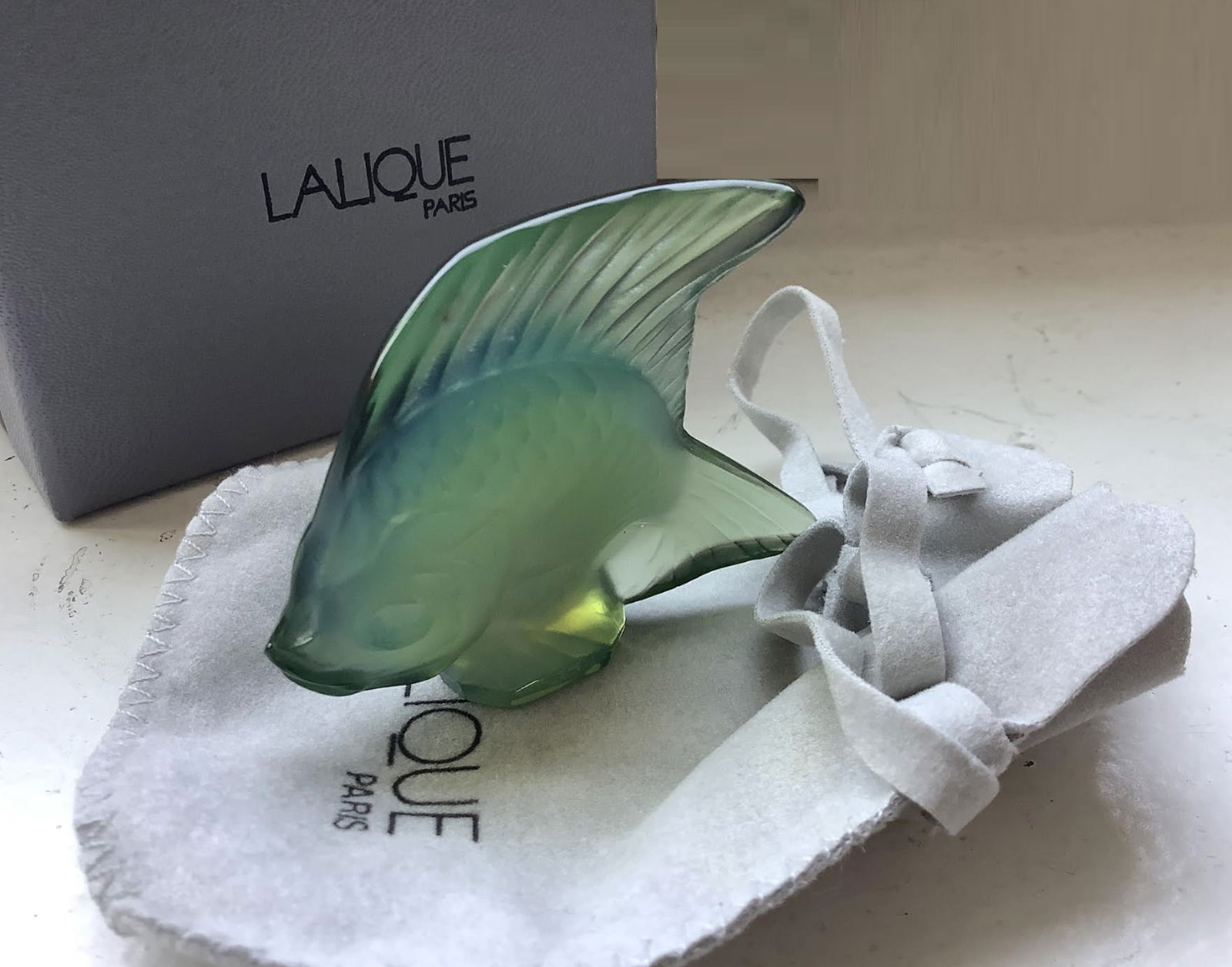 Lalique SIGNED Crystal ANGEL  Fish With Orig Box  Made in France (1 of 6)