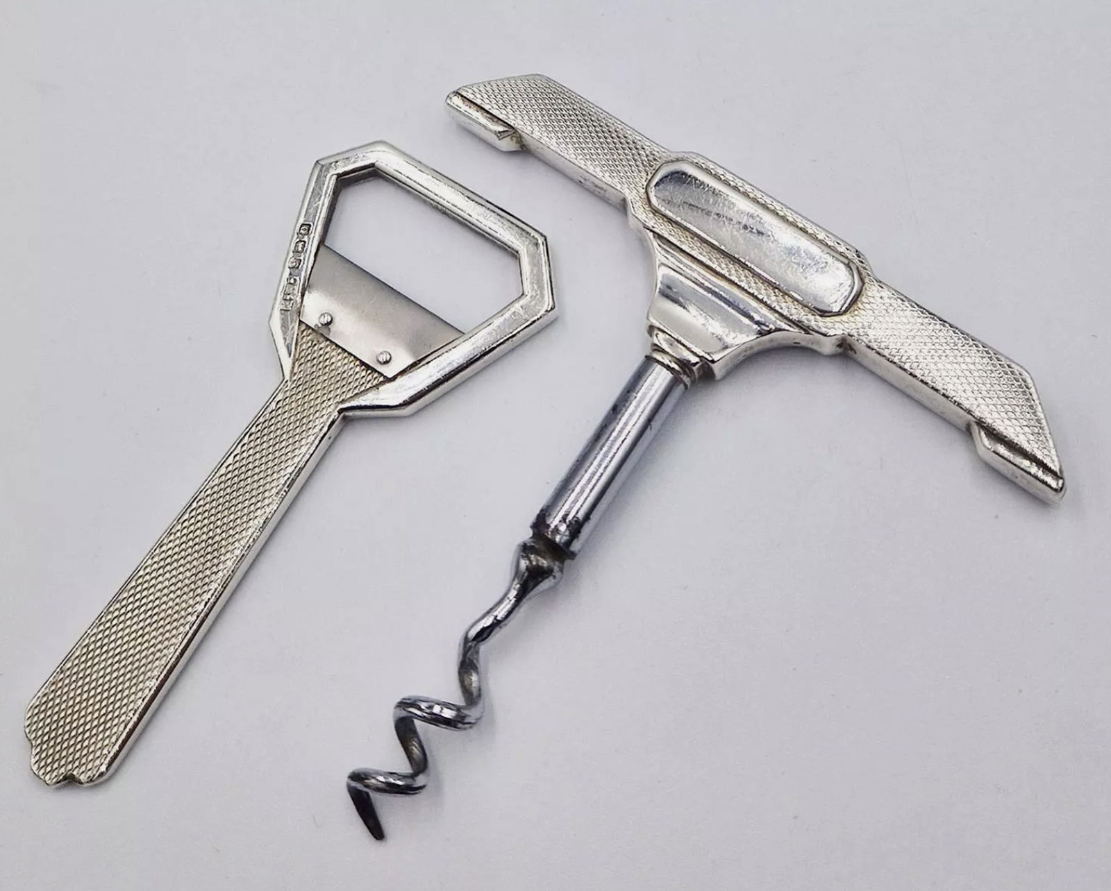 MAPPIN & WEBB STERLING SILVER BOTTLE OPENER & CORKSCREW With Box Birmingham 1938 (1 of 6)