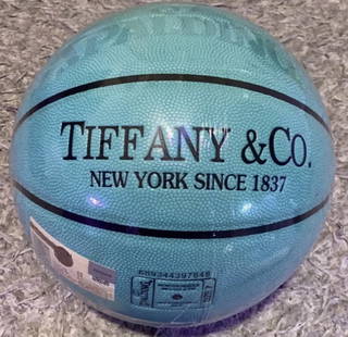 Tiffany Co X Spaulding basketball Size 7: limited edition Tiffany Co X Spaulding basketball Size 7. Featuring the iconic Tiffany Blue color, this ball is perfect for basketball enthusiasts and collectors alike. The ball is designed for use