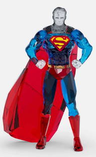 Swarovski Signed Crystal Marvel DC Comics SUPER MAN Figurine With Box: WAROVSKI SUPERMAN DC COMICS SUPER HERO COLLECTIBLE approx 5.5" tallthis figure is flawless