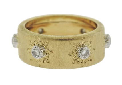 Buccellati 18K Gold Macri Band with Diamonds