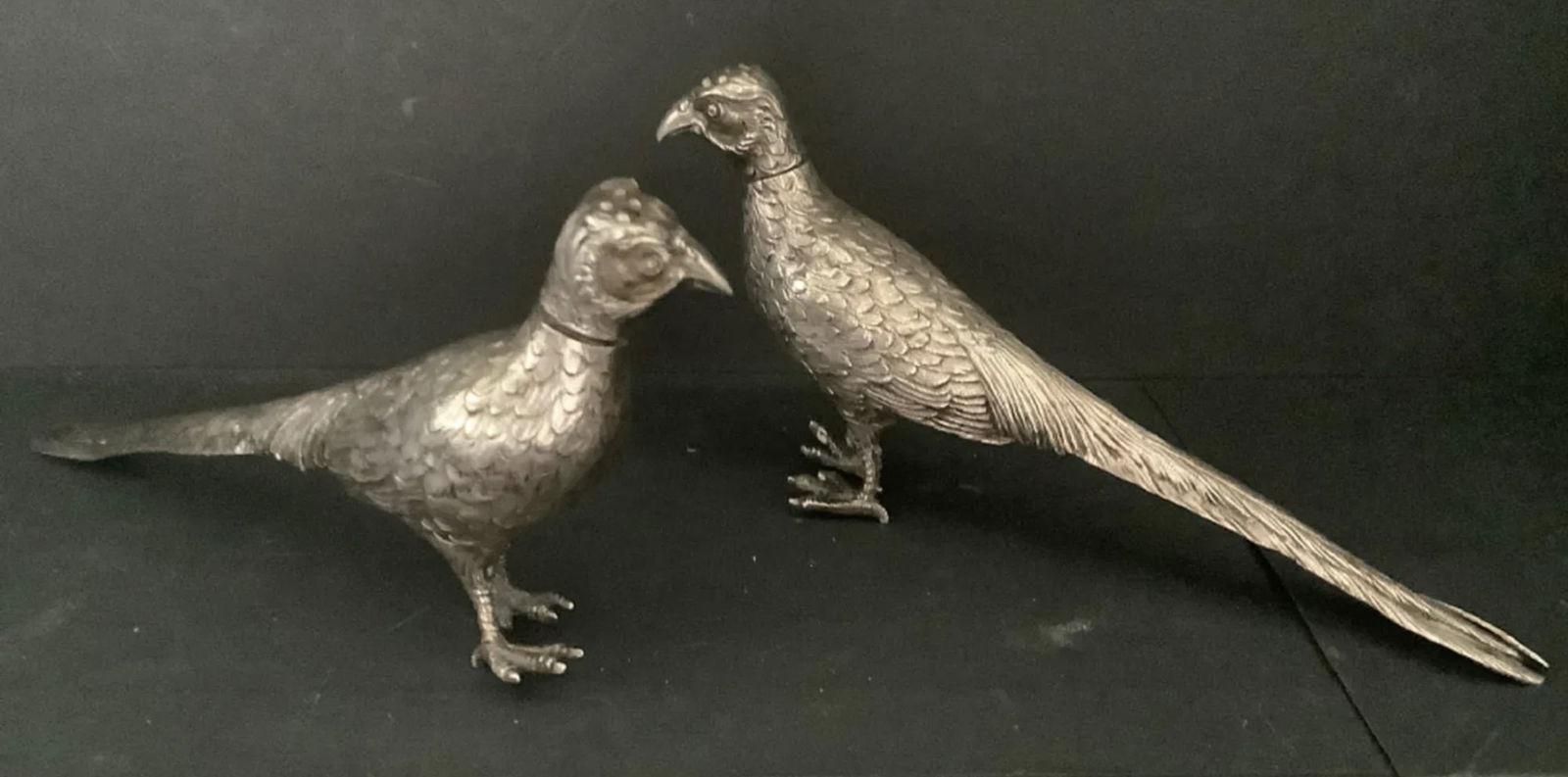 Sterling silver German Decanter pair of Decorative pheasant Figurines (1 of 1)