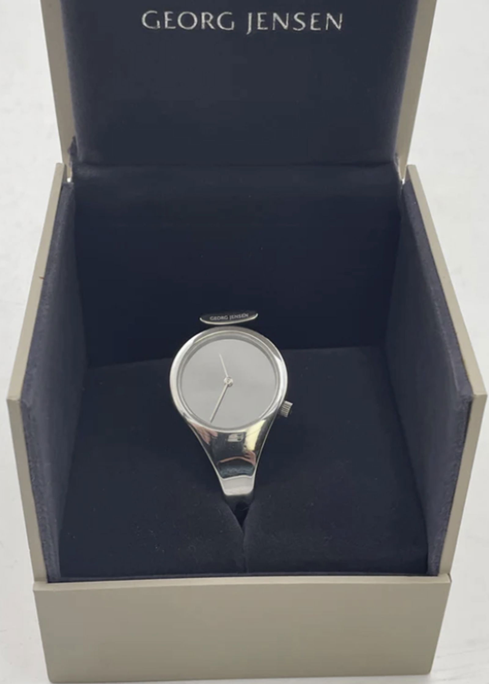 Georg Jensen Woman Bangle Stainless Steel Watch #336 in Mid-Century Modern Classic Luxury Style (1 of 8)