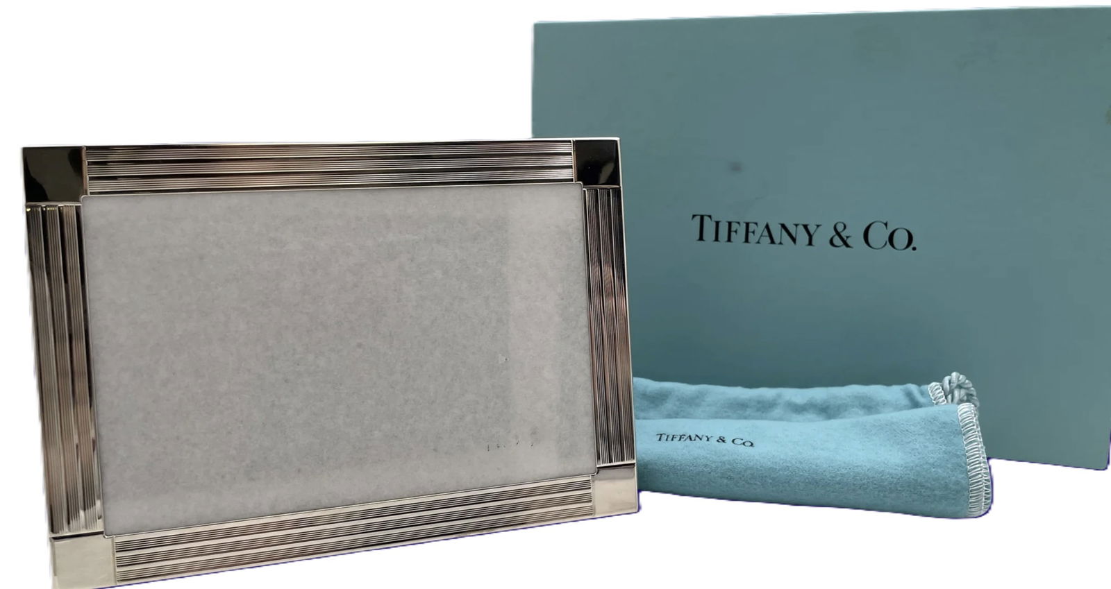 Tiffany & Co. New Sterling Silver Picture Frame 5 x 7 with Original Box & Pouch (1 of 7)