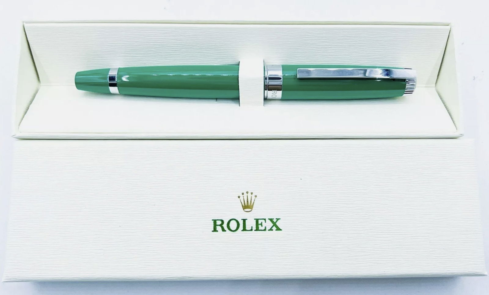 Rolex Green Emerald Emblem Twist Ballpoint Pen With Box (1 of 5)
