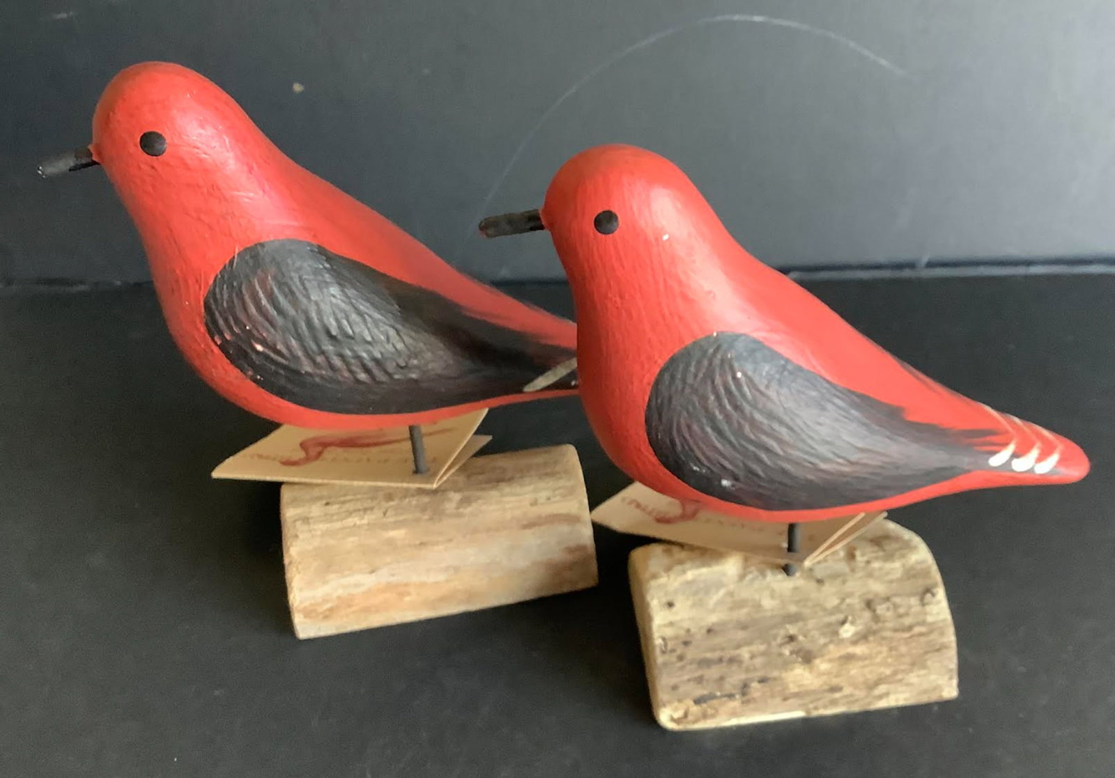 Bird Decoy Figurine Decor Pair By Richard Morgan: Bird Decoy Figurine Decor Pair By Richard MorganMeasures approx 6 inches wide5.25 inches tall