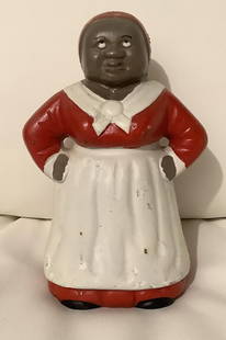 Black Americana Cast Iron Aunt Jemima Bank Figurine: Black Americana Cast Iron Aunt Jemima Bank Figurine measures approx 8 inches high