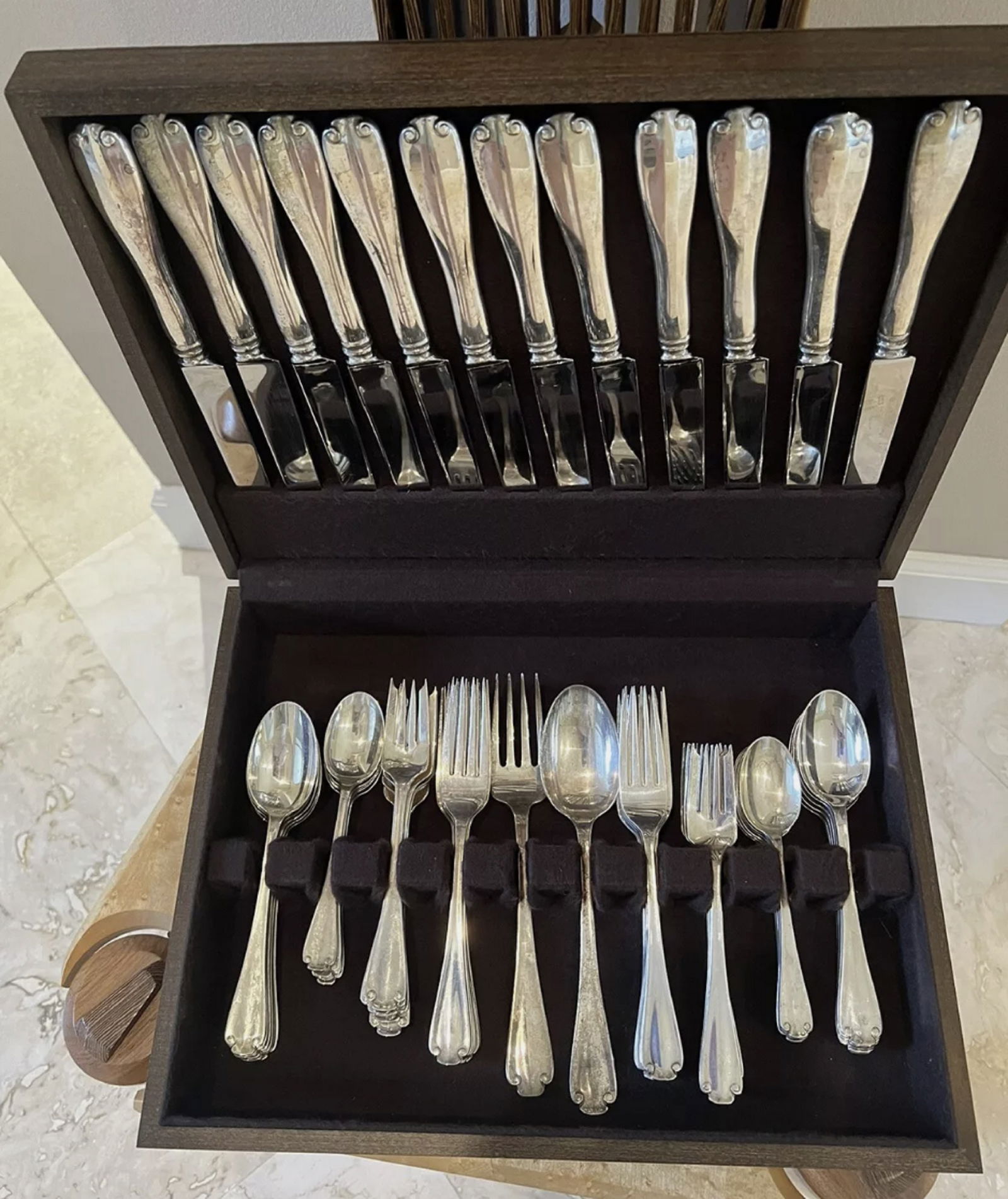 Tiffany & Co Sterling Silver Flemish Large Dinner Size Flatware Service For 12 No Monogram (1 of 5)