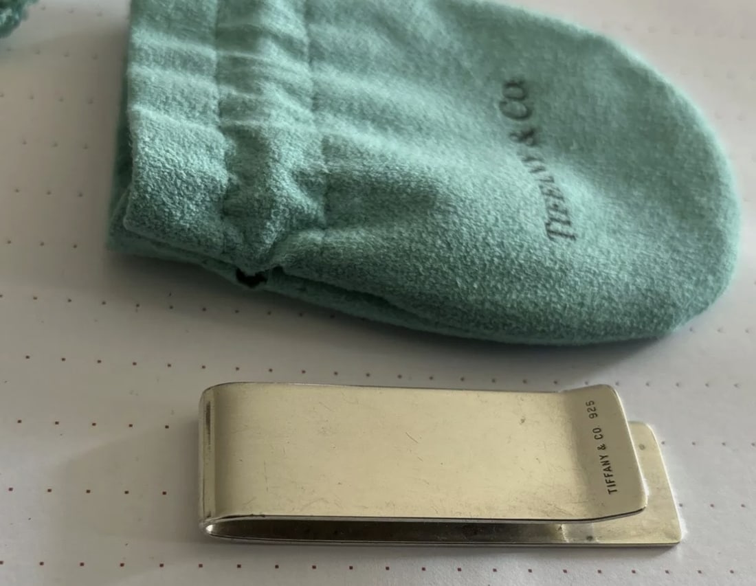 Tiffany & Co Sterling Money Clip Holder With Pouch (1 of 2)