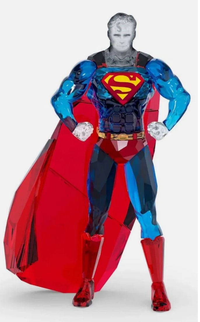 Swarovski Signed Crystal Marvel DC Comics SUPER MAN Figurine With Box (1 of 5)