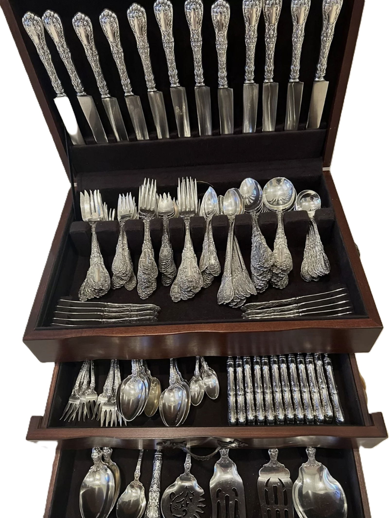 Sterling Silver Flatware By Gorham PARIS Pattern Flatware Service  Set 203 Pc (1 of 11)