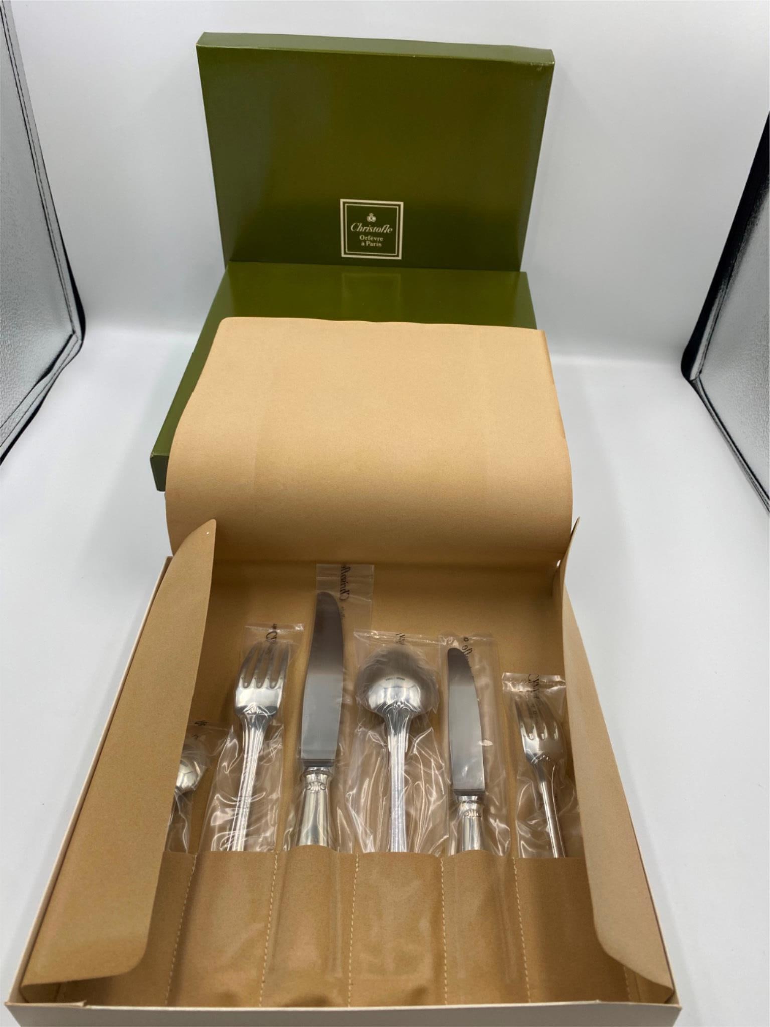 Christofle France Silverplate VENDOME Flatware service set for 6 Servings 24pcs total New in its (1 of 3)