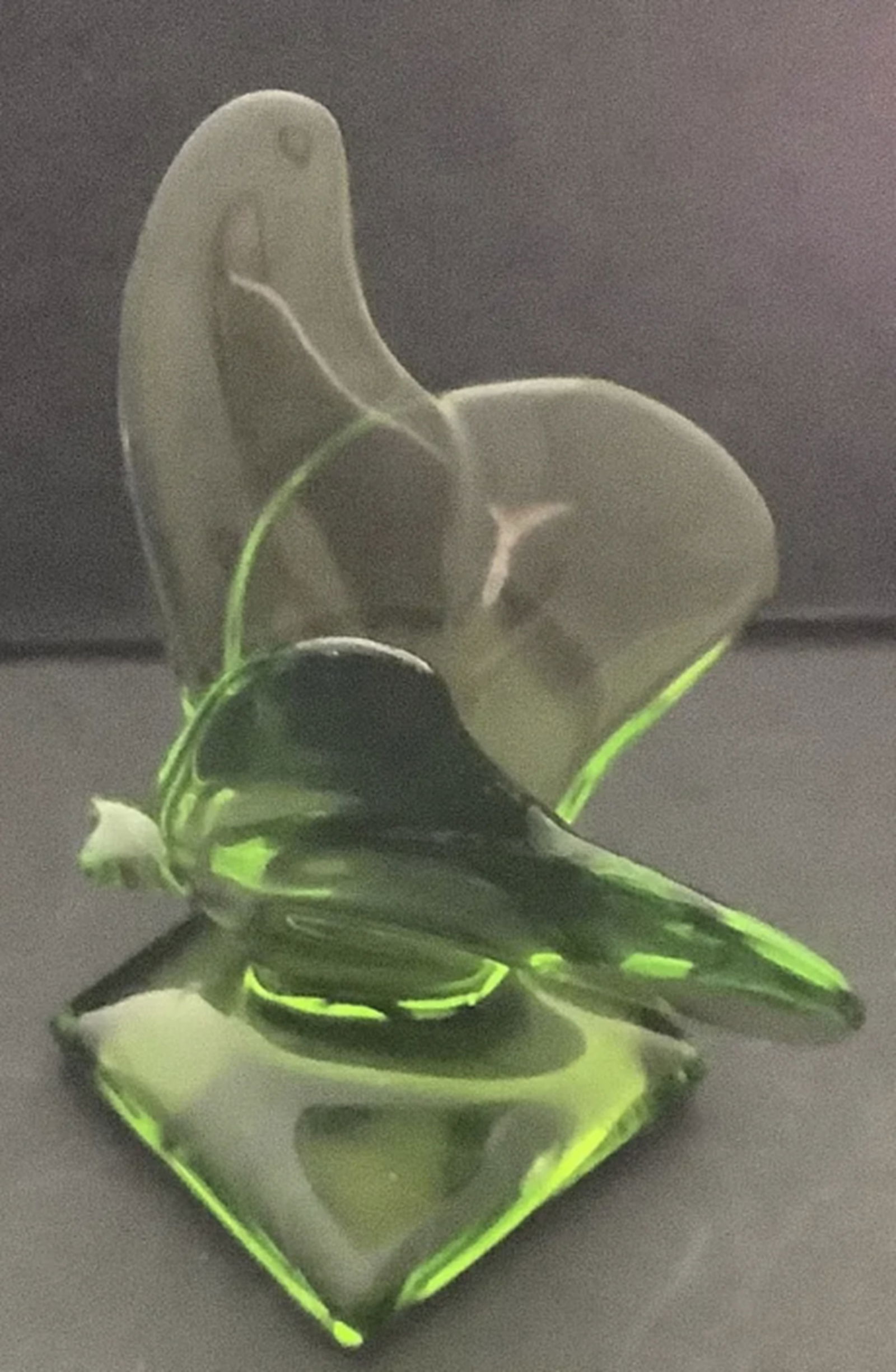 Baccarat Crystal Signed Butterfly Pedestal Green Paperweight Figurine Made in France (1 of 7)